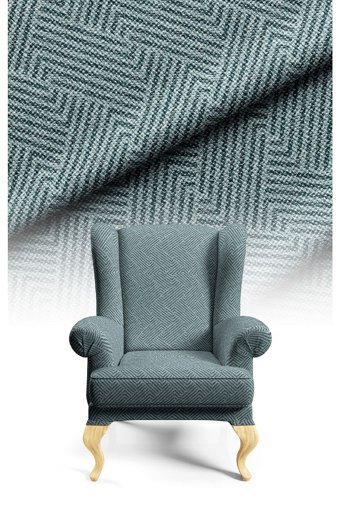 Canila Polyester Süngersiz Geometrik Desenli Mavi Koltuk Örtüsü 100x140 cm