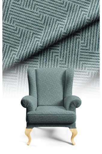 Canila Polyester Süngersiz Geometrik Desenli Mavi Koltuk Örtüsü 100x140 cm