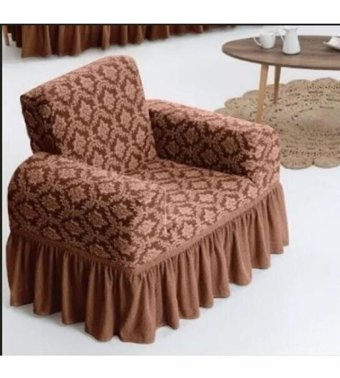 Uy Style Tekstil Pamuklu - Polyester Likralı Drapeli Süngerli Düz Giydirmeli Lacivert Tekli Koltuk Örtüsü 75x115 cm