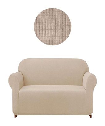 Elgeyar Polyester Likralı Jakarlı Süngersiz Armürlü Giydirmeli Kahverengi İkili Koltuk Örtüsü 140x180 cm