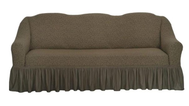 Venera Pamuklu - Polyester Likralı Drapeli Süngerli Düz Giydirmeli Kahverengi Tekli Koltuk Örtüsü