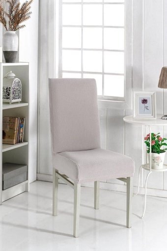 Karahanlı Pamuklu - Polyester Likralı Süngersiz Çiçek Desenli Vizon Koltuk Örtüsü 34x48 cm