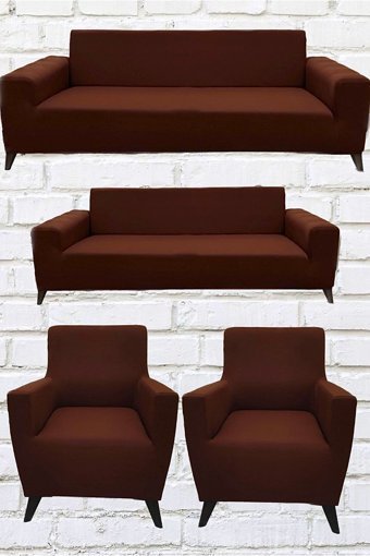 Şahane Ev Mikro Polyester Likralı Jakarlı Süngersiz Düz Giydirmeli Lastikli Turuncu Tekli Koltuk Örtüsü 28x32 cm