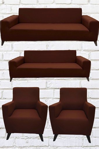 Şahane Ev Mikro Polyester Likralı Jakarlı Süngersiz Düz Giydirmeli Lastikli Turuncu Tekli Koltuk Örtüsü 28x32 cm