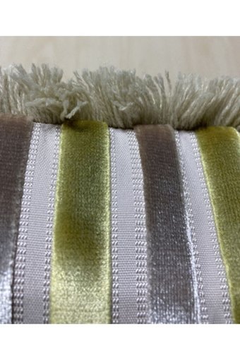Yastıkminder Kadife Polar Süngersiz Çizgili Bej Tekli Koltuk Örtüsü 140x140 cm