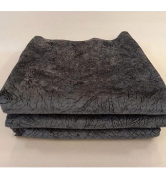 Selçuklu Tekstil Kadife Polar Pofuduk Süngerli Çizgili Antrasit Tekli Koltuk Örtüsü 170x220 cm