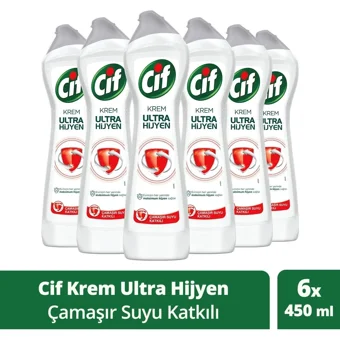 Cif Çamaşır Suyu Katkılı Yüzey Temizleyici 6x450 ml