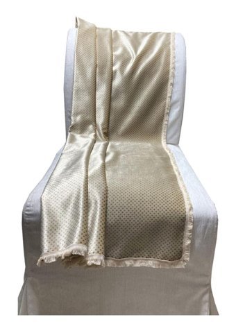Yastıkminder Kadife Polar Saçaklı Süngersiz Puantiyeli Bej Tekli Koltuk Örtüsü 140x140 cm