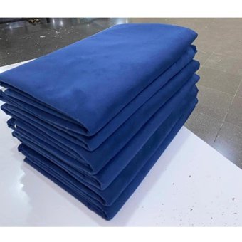 Bursalı Polyester Kanvas Jakarlı Süngersiz Düz Mavi Üçlü Koltuk Örtüsü 160x225 cm