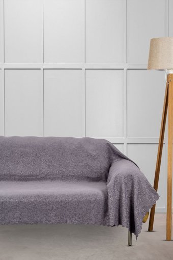 Velerde Home Şönil Polar Süngersiz Düz Antrasit Tekli Koltuk Örtüsü 175x300 cm