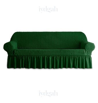 Iydgah Polyester Bürümcük-Likralı Süngersiz Kapitone Giydirmeli Yeşil Üçlü Koltuk Örtüsü 180x230 cm