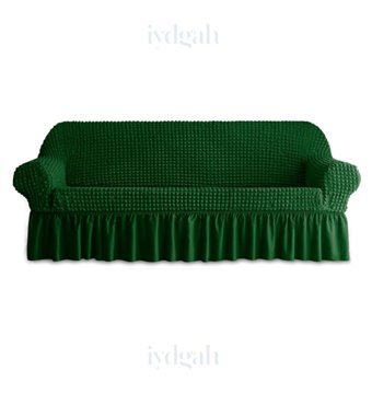 Iydgah Polyester Bürümcük-Likralı Süngersiz Kapitone Giydirmeli Yeşil Üçlü Koltuk Örtüsü 180x230 cm