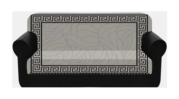Else Halı Pamuklu - Polyester Polar Jakarlı Süngersiz Armürlü Beyaz Üçlü Koltuk Örtüsü 175x225 cm