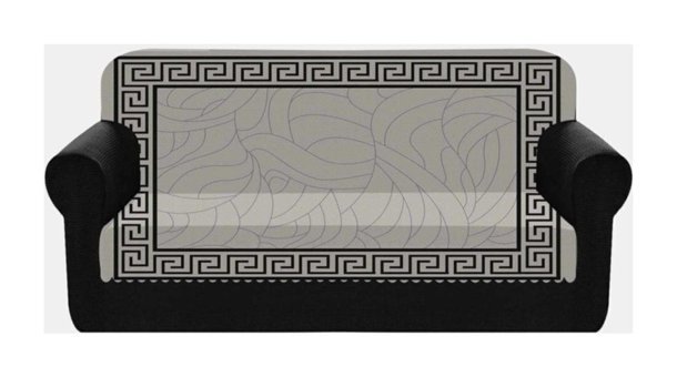 Else Halı Pamuklu - Polyester Polar Jakarlı Süngersiz Armürlü Beyaz Üçlü Koltuk Örtüsü 175x225 cm