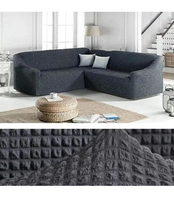 Heytgah Polyester Bürümcük Süngersiz Kapitone Giydirmeli Gri L Koltuk Koltuk Örtüsü 300x450 cm