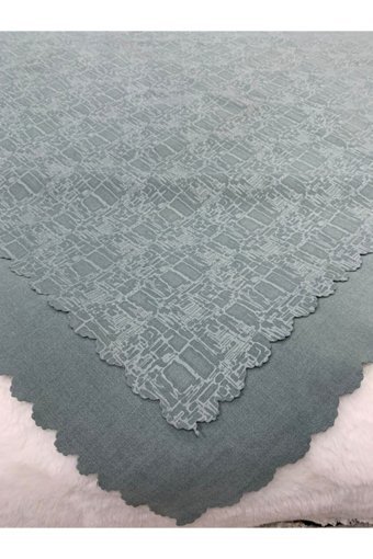 Stello Pamuklu Polar Süngersiz Geometrik Desenli Yeşil Tekli Koltuk Örtüsü 160x210 cm