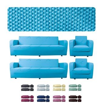 Etles Home Pamuklu - Polyester Likralı Jakarlı Süngersiz Armürlü Giydirmeli Turkuaz Sekizli Koltuk Örtüsü 80x125 cm