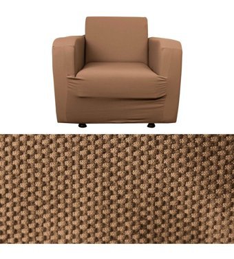 Bibaha Polyester Likralı Süngersiz Giydirmeli Lastikli Kahverengi Tekli Koltuk Örtüsü 120x80 cm