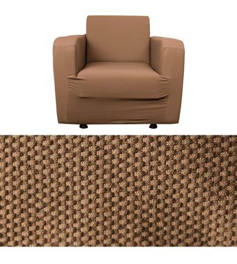 Bibaha Polyester Likralı Süngersiz Giydirmeli Lastikli Kahverengi Tekli Koltuk Örtüsü 120x80 cm