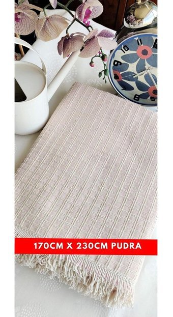 A.Z.H. Windores Pamuklu - Polyester Süngersiz Armürlü Pembe Tekli Koltuk Örtüsü 170x230 cm