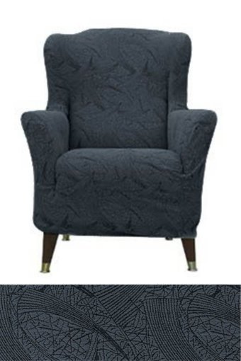 Bibaha Pamuklu Jakarlı Süngersiz Giydirmeli Lastikli Gri Tekli Koltuk Örtüsü 80x130 cm
