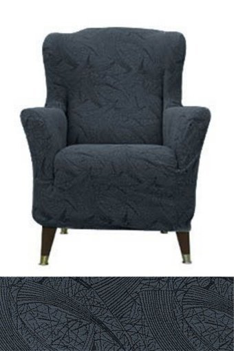 Bibaha Pamuklu Jakarlı Süngersiz Giydirmeli Lastikli Gri Tekli Koltuk Örtüsü 80x130 cm