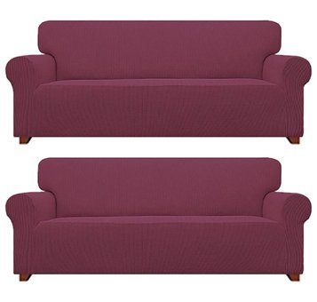 Elgeyar Polyester Likralı Jakarlı Süngersiz Armürlü Giydirmeli Pembe Altılı Koltuk Örtüsü 180x230 cm