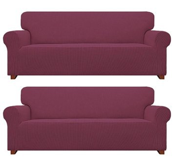 Elgeyar Polyester Likralı Jakarlı Süngersiz Armürlü Giydirmeli Pembe Altılı Koltuk Örtüsü 180x230 cm