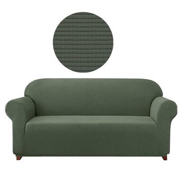 Elgeyar Polyester Likralı Jakarlı Süngersiz Armürlü Giydirmeli Yeşil Üçlü Koltuk Örtüsü 180x230 cm