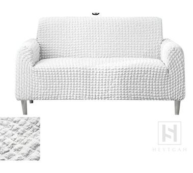 Heytgah Polyester Bürümcük Süngersiz Kapitone Giydirmeli Beyaz Üçlü Koltuk Örtüsü 180x230 cm