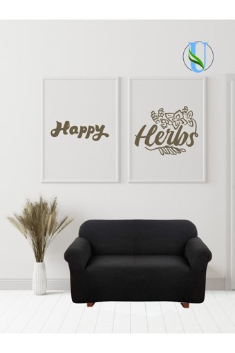 Uy Style Tekstil Polyester Likralı Süngerli Armürlü Giydirmeli Siyah Tekli Koltuk Örtüsü 125x175 cm