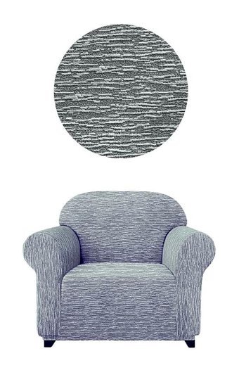 Elgeyar Polyester Likralı Jakarlı Süngersiz Armürlü Giydirmeli Gri Tekli Koltuk Örtüsü 75x120 cm