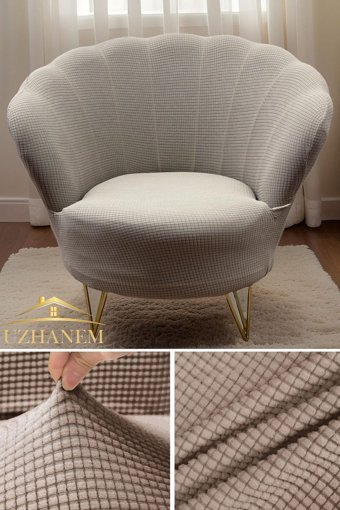 Uzhanem Papatya Pamuklu - Polyester Bürümcük-Likralı Süngerli Çiçek Desenli Giydirmeli Lastikli Kahverengi Tekli Koltuk Örtüsü 83x75 cm