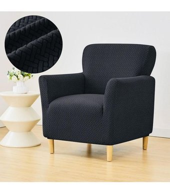 Hanemce Pamuklu - Polyester Süngersiz Tuğla Desenli Giydirmeli Bej Tekli Koltuk Örtüsü 50x85 cm