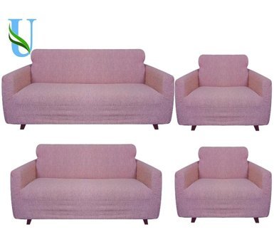Uy Style Tekstil Likralı Jakarlı Süngerli Geometrik Desenli Giydirmeli Pembe Dörtlü Koltuk Örtüsü 180x230 cm