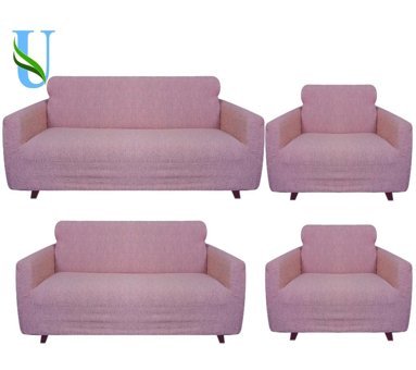 Uy Style Tekstil Likralı Jakarlı Süngerli Geometrik Desenli Giydirmeli Pembe Dörtlü Koltuk Örtüsü 180x230 cm