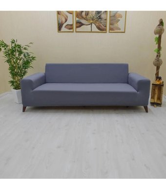 Tuchmall Polyester Likralı Süngerli Petek Desenli Giydirmeli Su Geçirmez Gri Tekli Koltuk Örtüsü 180x230 cm