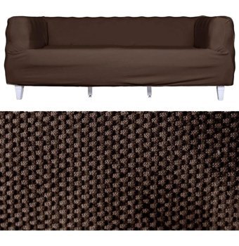 Tuchmall Polyester Likralı Süngerli Petek Desenli Giydirmeli Kahverengi Tekli Koltuk Örtüsü 230x180 cm