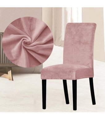 Rüzgar Ticaret Kadife Likralı Jakarlı Süngerli Çiçek Desenli Su Geçirmez Pembe Tekli Koltuk Örtüsü 170x210 cm