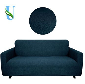 Uy Style Tekstil Likralı Jakarlı Süngerli Geometrik Desenli Giydirmeli Siyah Tekli Koltuk Örtüsü 180x230 cm