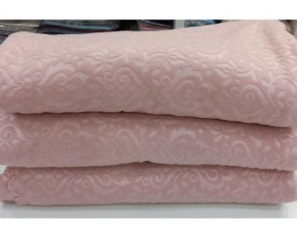 Ceyizimdekor Polyester Polar Jakarlı Süngerli Pembe Üçlü Koltuk Örtüsü 170x210 cm