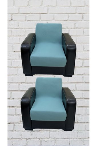 Şahane Ev Mikro Polyester Likralı Jakarlı Süngersiz Düz Giydirmeli Lastikli Yeşil Üçlü Koltuk Örtüsü 78x55 cm