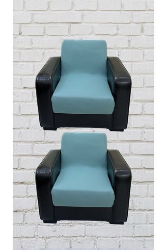 Şahane Ev Mikro Polyester Likralı Jakarlı Süngersiz Düz Giydirmeli Lastikli Yeşil Üçlü Koltuk Örtüsü 78x55 cm