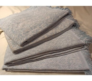 Şener Home Pamuklu Polar Saçaklı Süngersiz Düz Lacivert Tekli Koltuk Örtüsü 170x350 cm