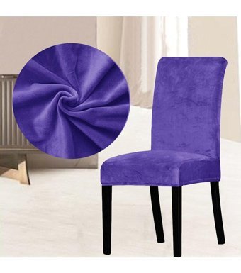 Abeltrade Kadife Süngersiz Düz Giydirmeli Lastikli Lila Altılı Koltuk Örtüsü 34x48 cm