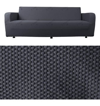 Bibaha Polyester Likralı Süngersiz Petek Desenli Giydirmeli Lastikli Gri Tekli Koltuk Örtüsü 180x230 cm