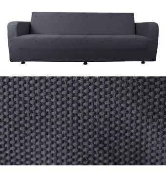Bibaha Polyester Likralı Süngersiz Petek Desenli Giydirmeli Lastikli Gri Tekli Koltuk Örtüsü 180x230 cm