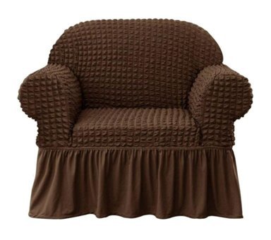 Elgeyar Pamuklu - Polyester Bürümcük Jakarlı Süngersiz Armürlü Giydirmeli Kahverengi Tekli Koltuk Örtüsü 70x80 cm