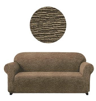 Bright Home Polyester Süngersiz Çizgili Giydirmeli Lastikli Kahverengi Tekli Koltuk Örtüsü 180x230 cm