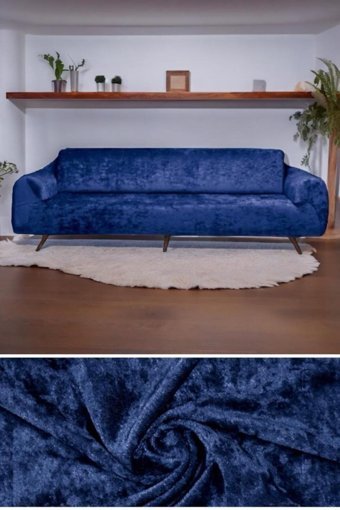 Seltenet Kadife Likralı Jakarlı Süngersiz Çizgili Giydirmeli Su Geçirmez Bej Tekli Koltuk Örtüsü 230x180 cm